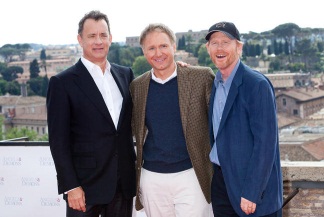 Tom Hanks, Dan Brown y Ron Howard